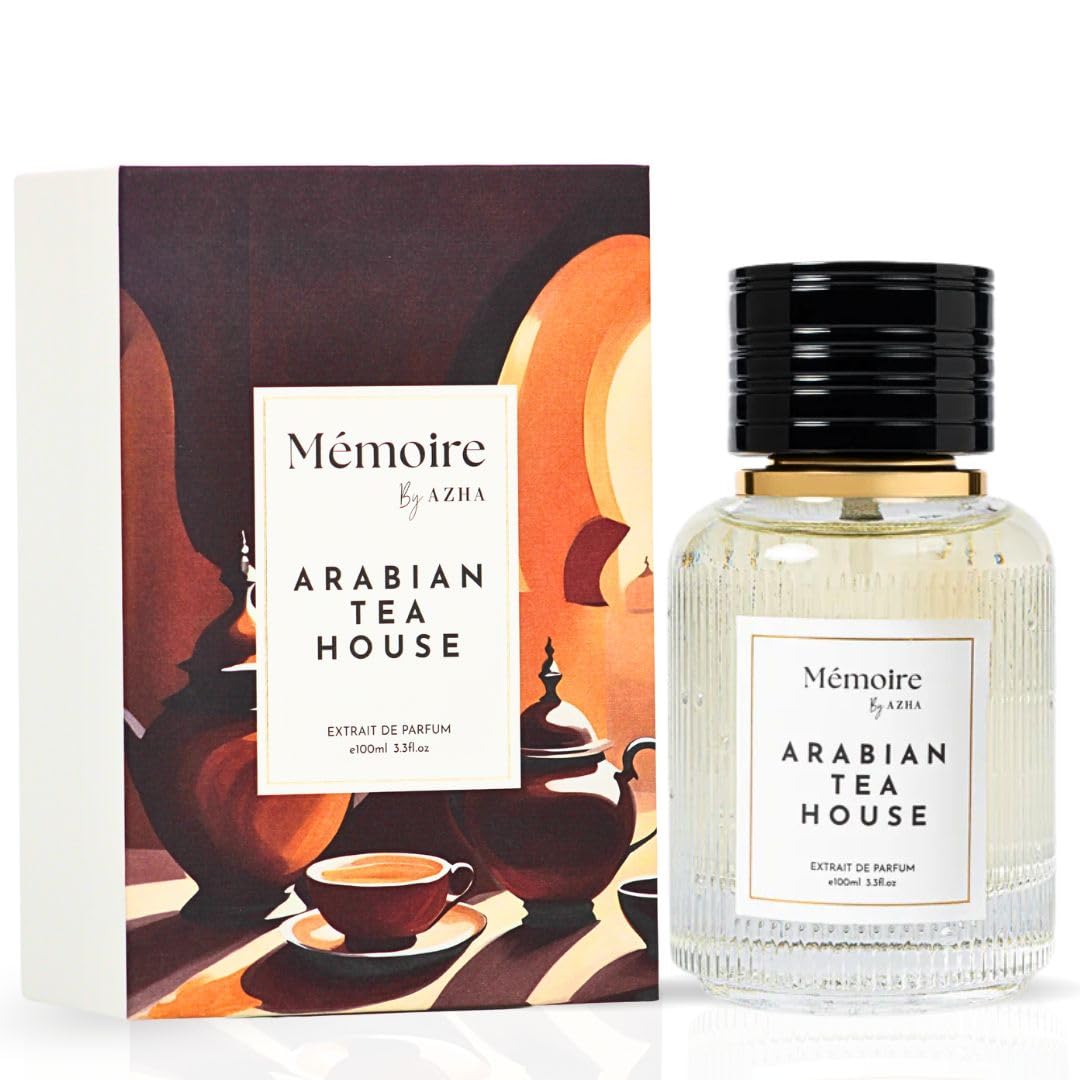 Azha Arabian Tea House Extrait de Parfum 100 ml – Long-Lasting Women’s Perfume with Saffron, Jasmine & Vanilla
