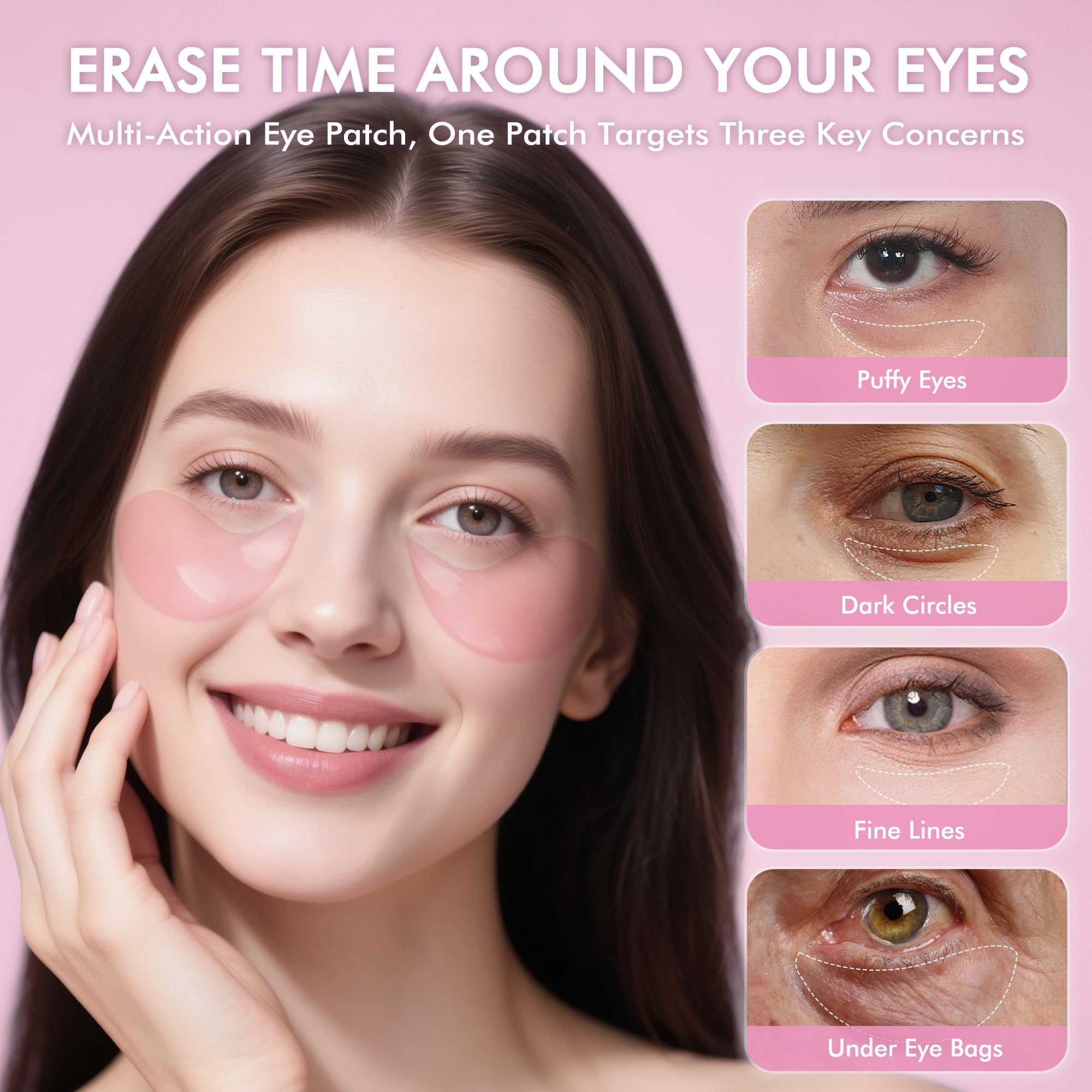 AzLucaky Rose Hydrogel Eye Patches — 40 Pairs for Puffy Eyes, Dark Circles, Hydration