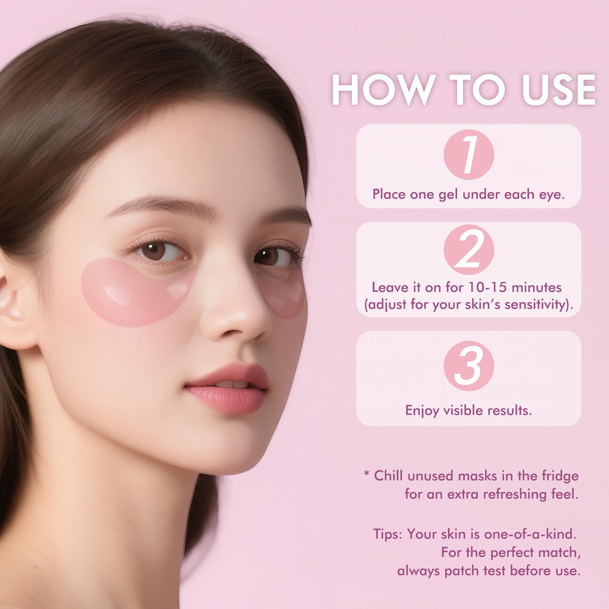 AzLucaky Rose Hydrogel Eye Patches — 40 Pairs for Puffy Eyes, Dark Circles, Hydration