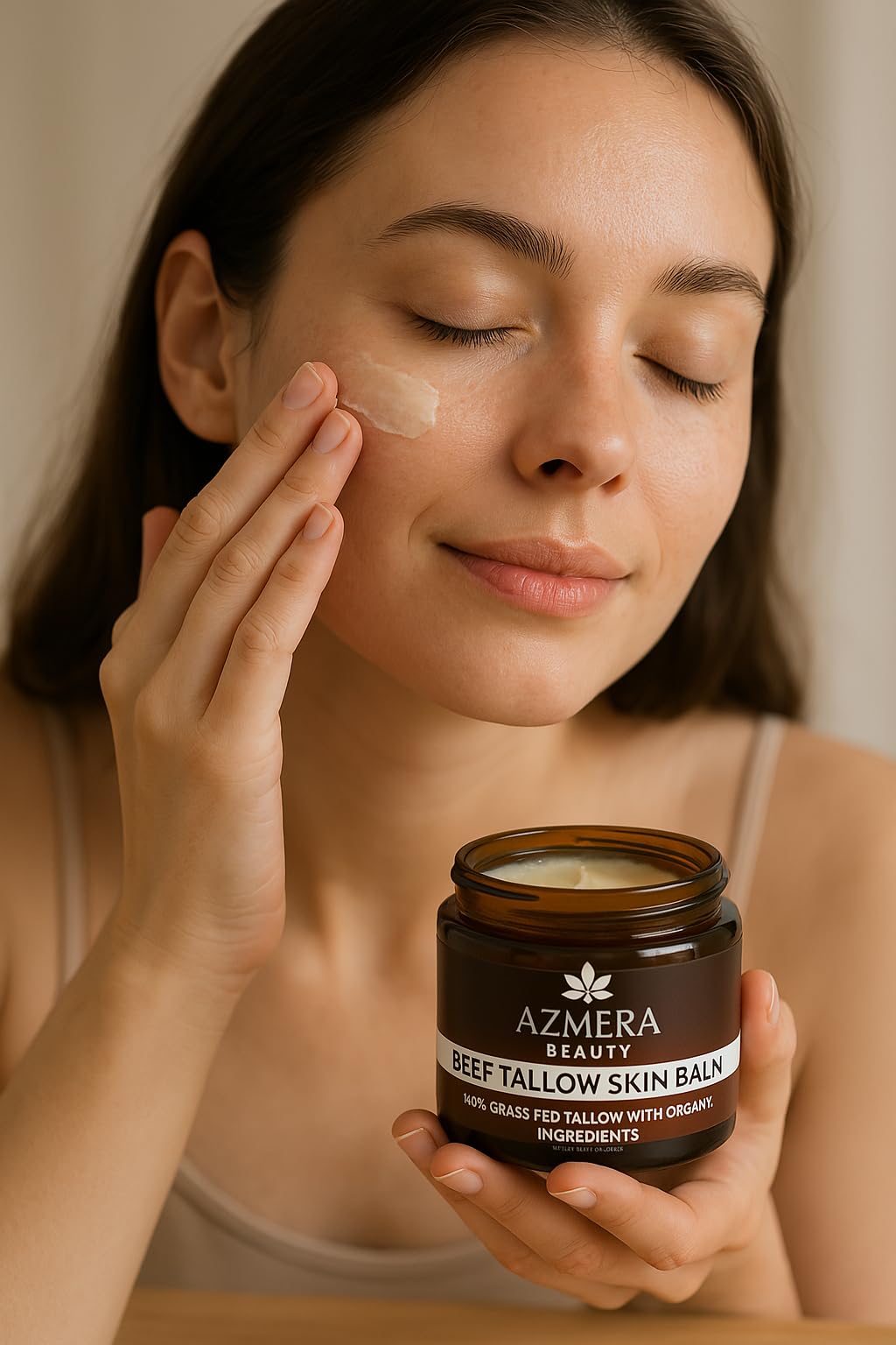 Azmera Beauty Beef Tallow Balm with Manuka Honey & Beeswax – Lavender, 2oz