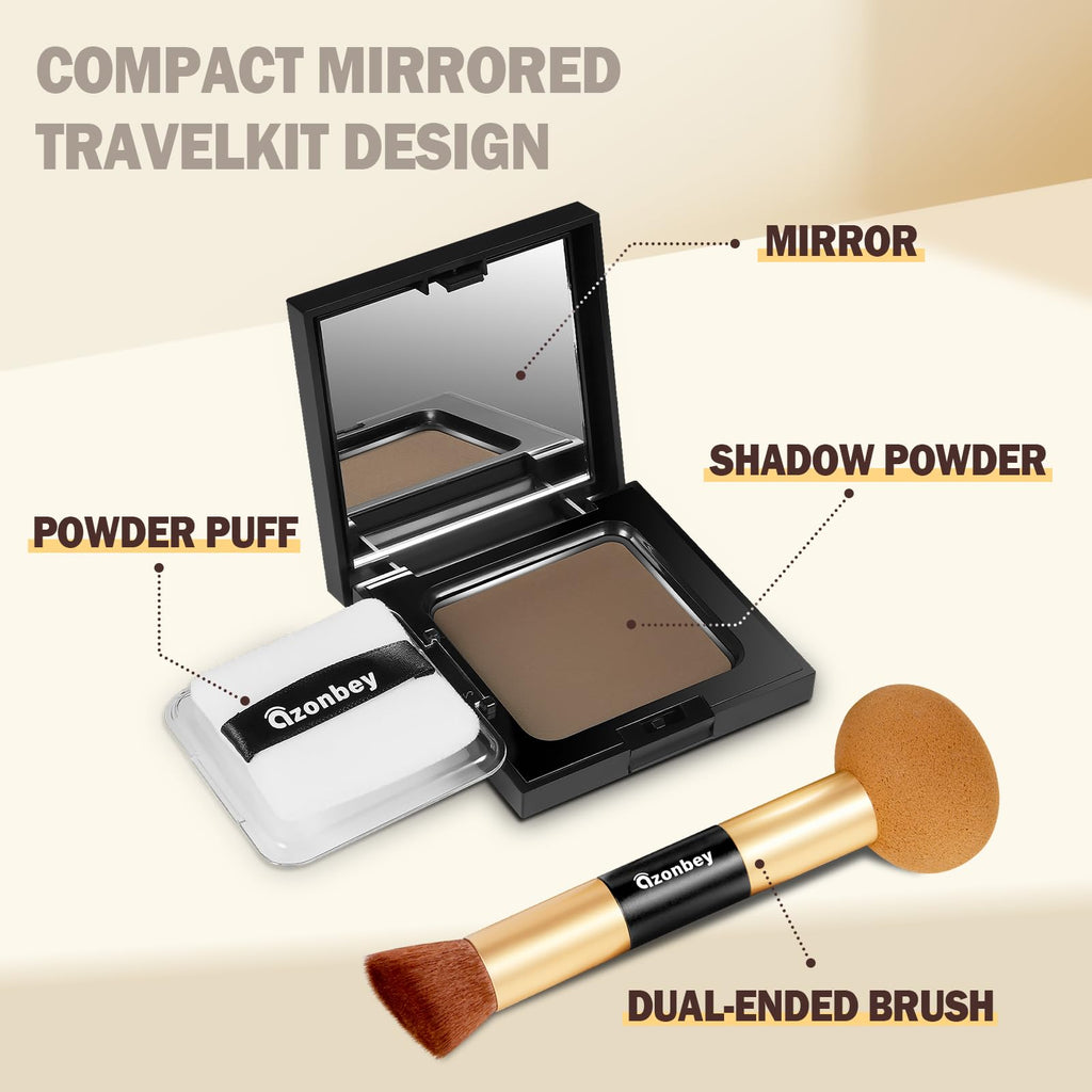 Azonbey Root Touch Up Powder — Instant Grey Coverage, Water-Sweat Resistant, Cruelty-Free