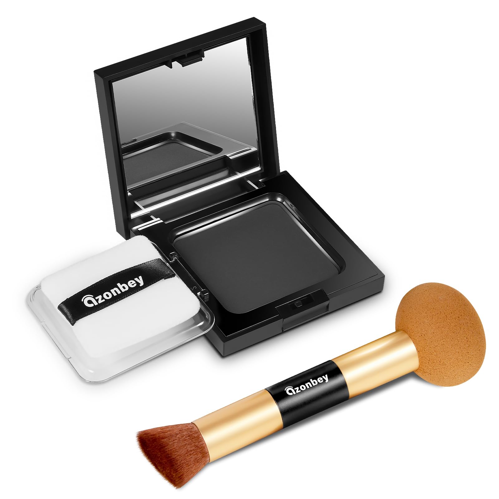 Azonbey Root Touch Up Hair Color with Makeup Brush – Black – Instant Grey Coverage