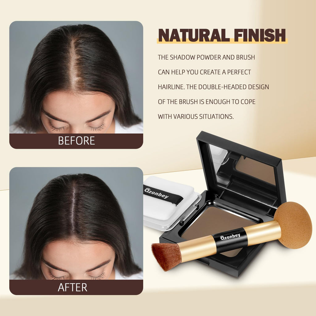 Azonbey Root Touch Up Powder – Instant Gray Coverage & Hairline Concealer (Brown)