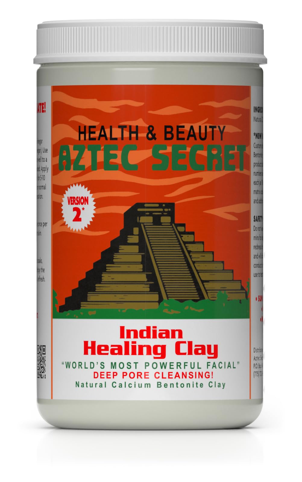 Aztec Secret Indian Healing Clay 2 lb – Deep Pore Cleansing Facial & Body Mask – The Original 100% Natural Calcium Bentonite Clay (Version 2)