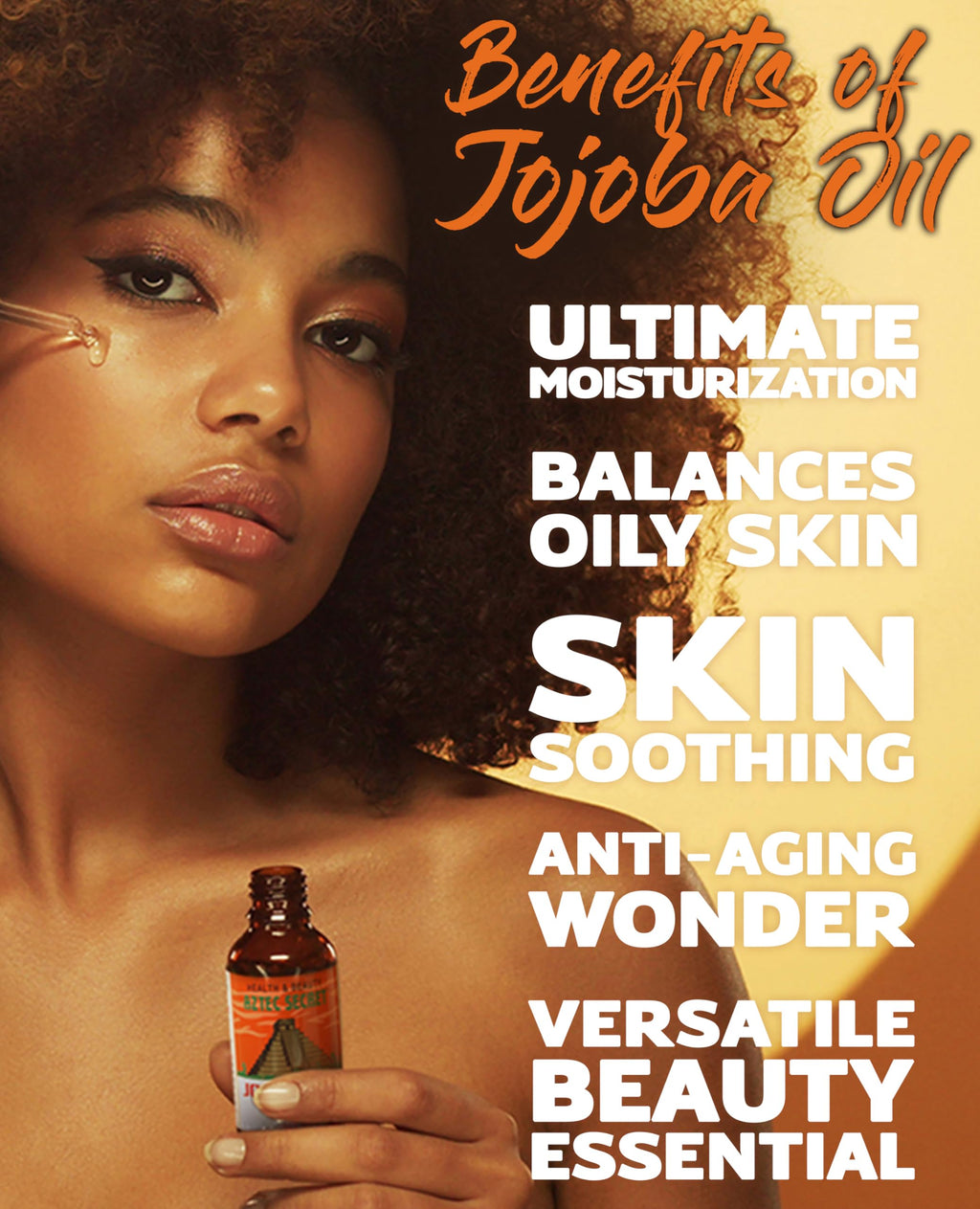Aztec Secret 100% Pure Jojoba Oil, 2 oz – Cold-Pressed, Unfiltered, Deep Skin & Hair Moisturizer