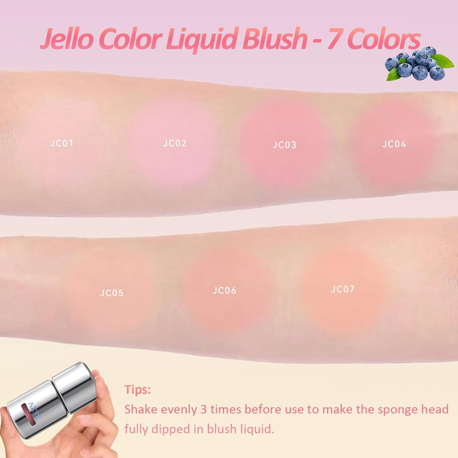 Aztk Liquid Blush JC06 – High-Pigment Matte Blush with Sponge