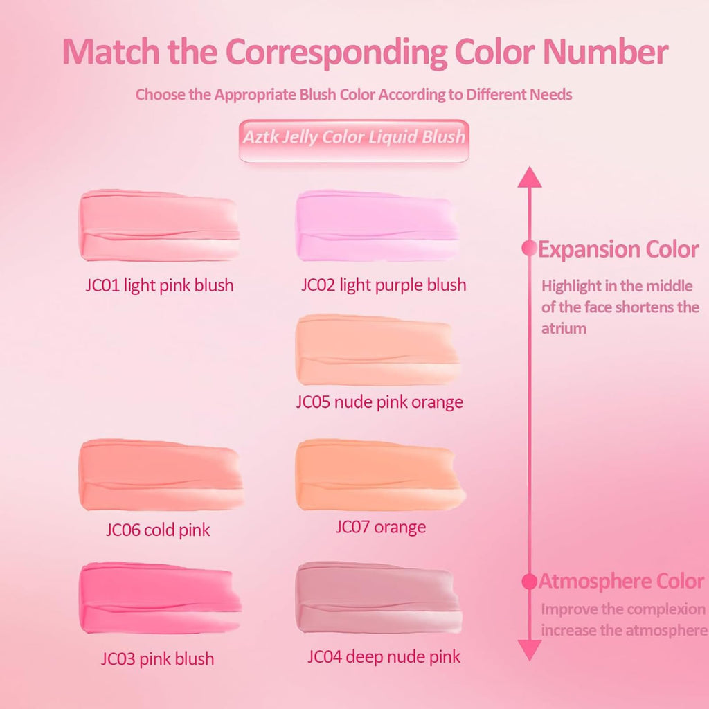 Aztk Liquid Blush JC06 – High-Pigment Matte Blush with Sponge