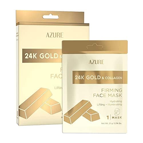Azure Cosmetics 24K Gold Firming Face Mask – Hydration & Anti-Aging (5-Pack)