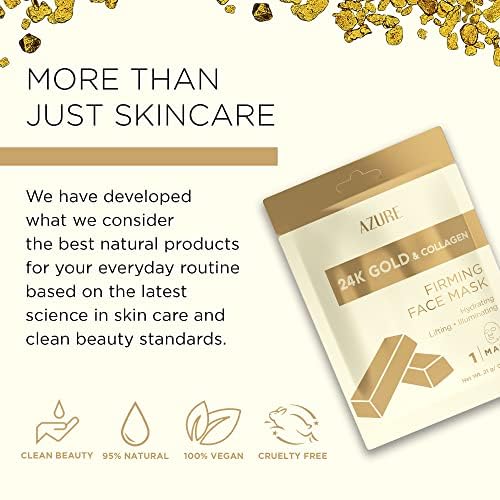 Azure Cosmetics 24K Gold Firming Face Mask – Hydration & Anti-Aging (5-Pack)