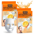 Azure Cosmetics Vitamin C & Collagen Face Mask - Hydration, Radiance & Elasticity - Pack of 5