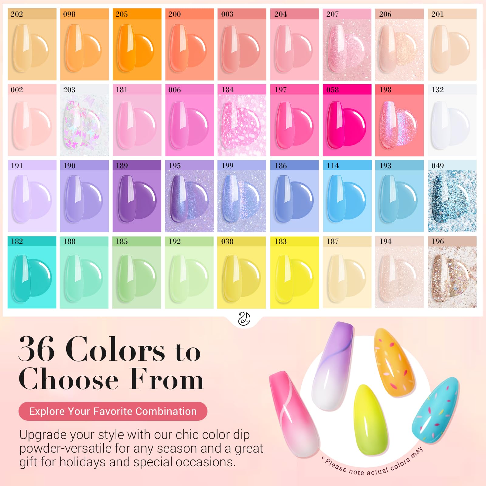 AZUREBEAUTY 170Pcs Dip Powder Nail Kit Starter – 36 Colors, No Lamp Needed
