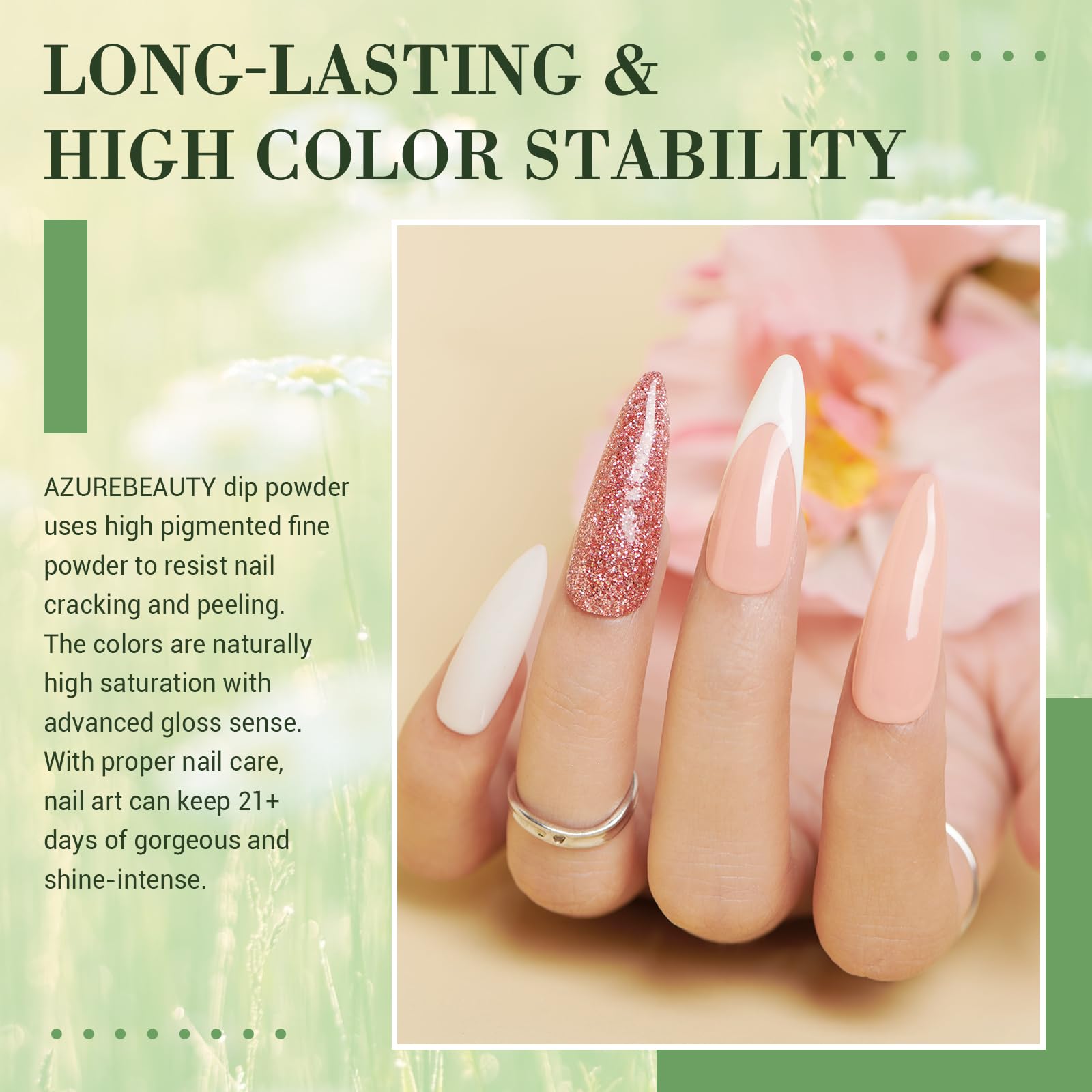 AZUREBEAUTY Dip Powder Nail Kit – 32 Colors, No Lamp Needed, Long-Lasting Shine
