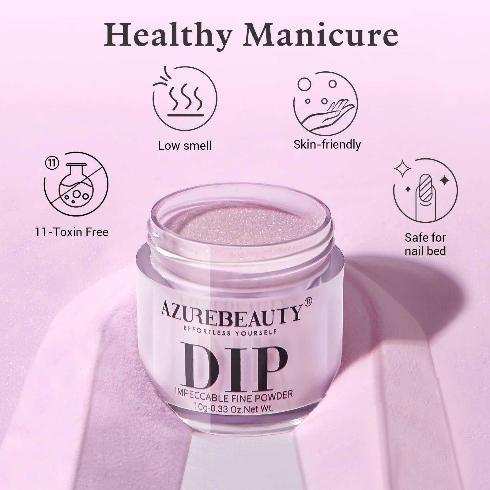 AZUREBEAUTY 4 Colors Dip Nails Powder Kit – Fall/Winter Brown & Purple with Base, Top Coat & Activator