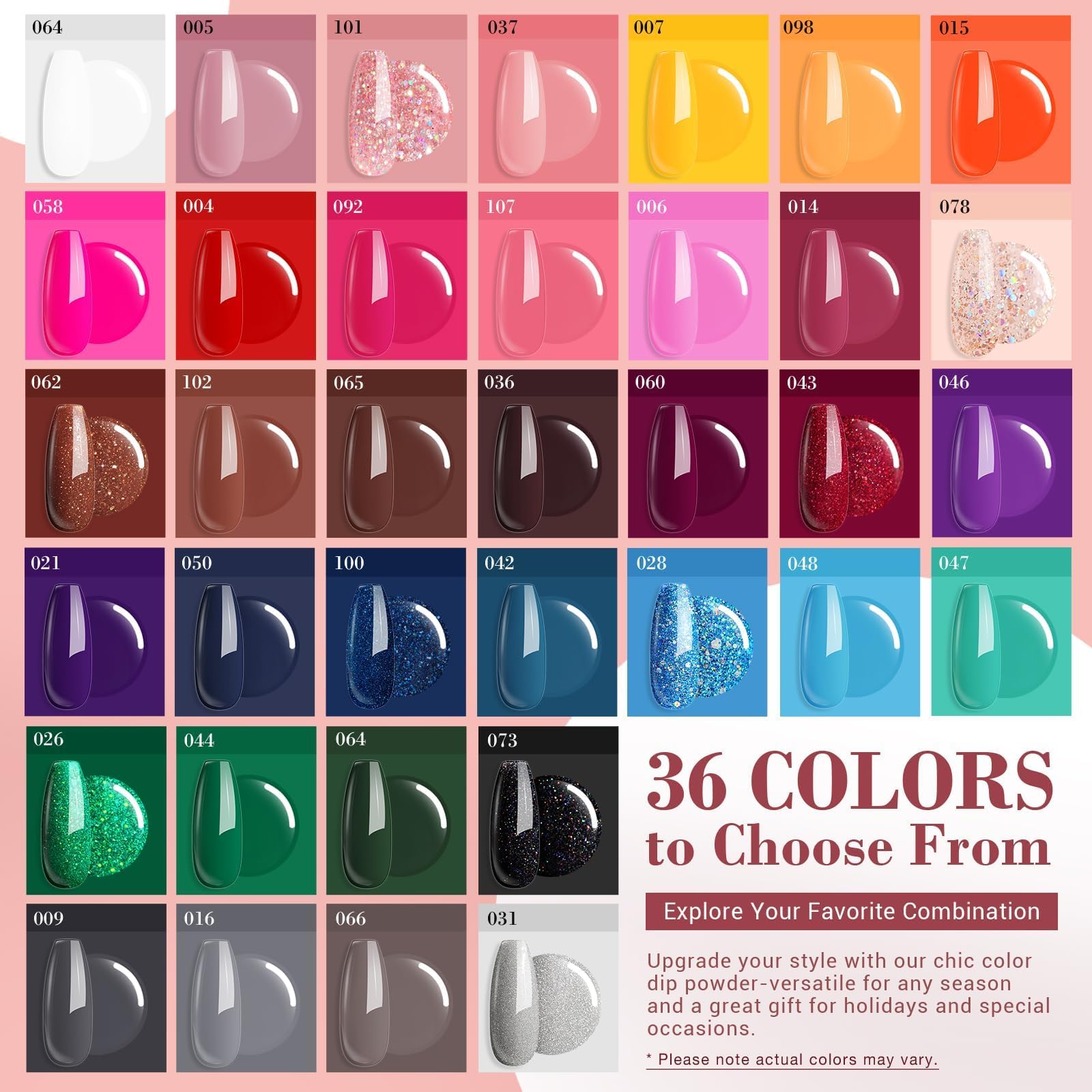 AZUREBEAUTY Dip Nails Powder Starter Kit – 36 Colors, No Lamp, DIY Salon-Quality Nails