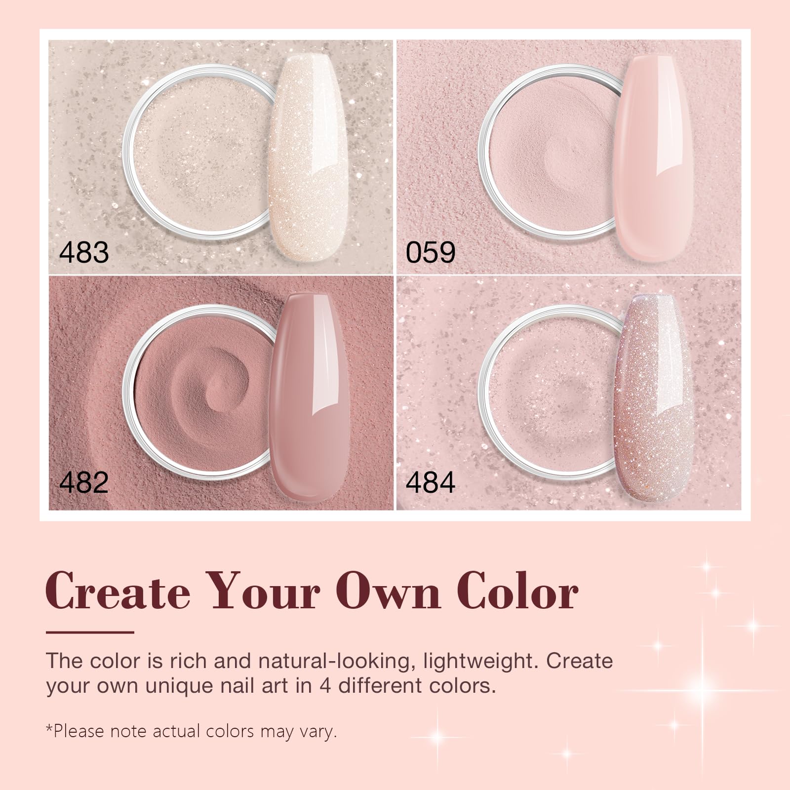 AZUREBEAUTY Dip Powder Nail Kit Starter – 4 Colors, No Lamp Needed, DIY at Home