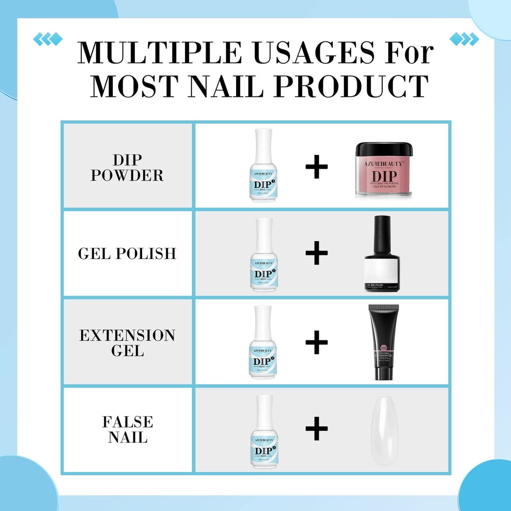 AZUREBEAUTY Dip Powder Primer Bond – 15ml | Strong Adhesion Base for Nail Sets, DIY Manicure & Salon Use