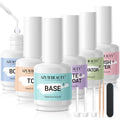 AZUREBEAUTY Dip Powder Liquid Set – Bond, Base, Glossy & Matte Top Coats, Activator, Brush Saver | No Nail Lamp Needed