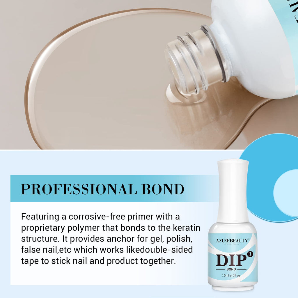 AZUREBEAUTY Dip Powder Primer Bond – 15ml | Strong Adhesion Base for Nail Sets, DIY Manicure & Salon Use