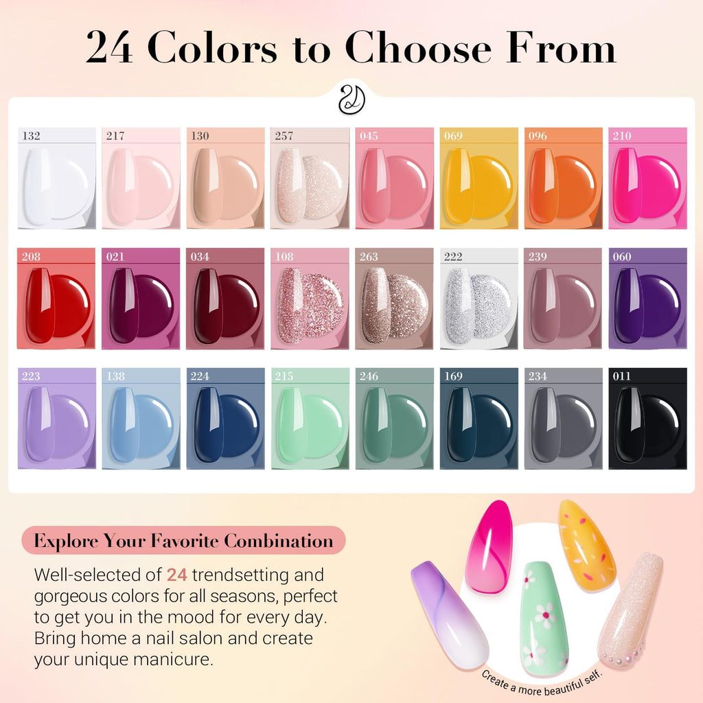 AZUREBEAUTY Dip Powder Nail Kit with Electric Drill — 24 Colors