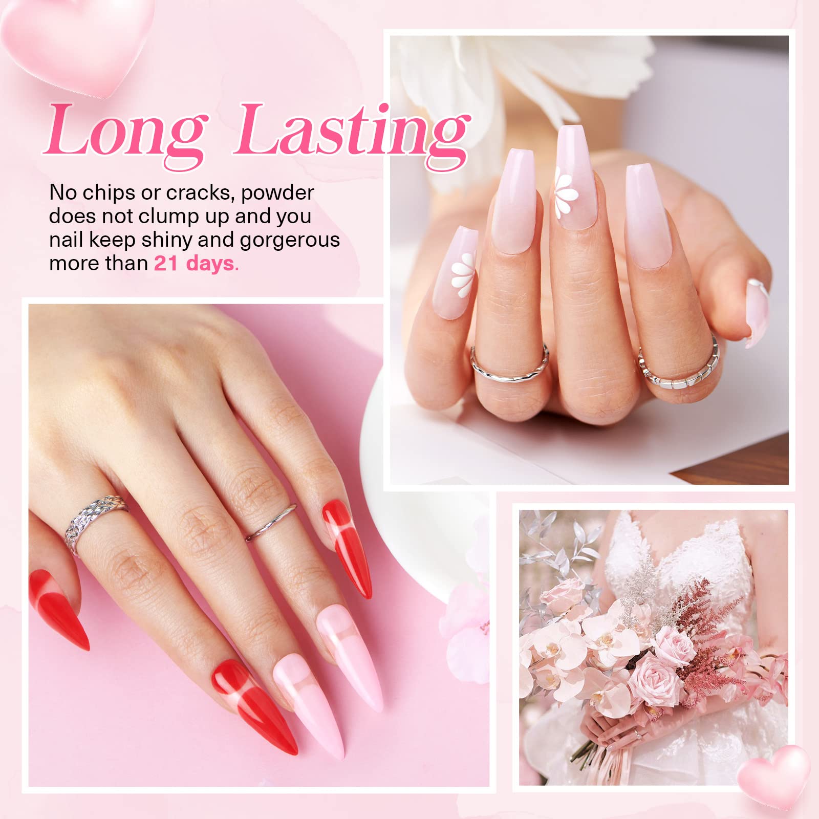 AZUREBEAUTY Dip Nails Powder Starter Kit – 4 Colors, No-UV DIY Manicure System
