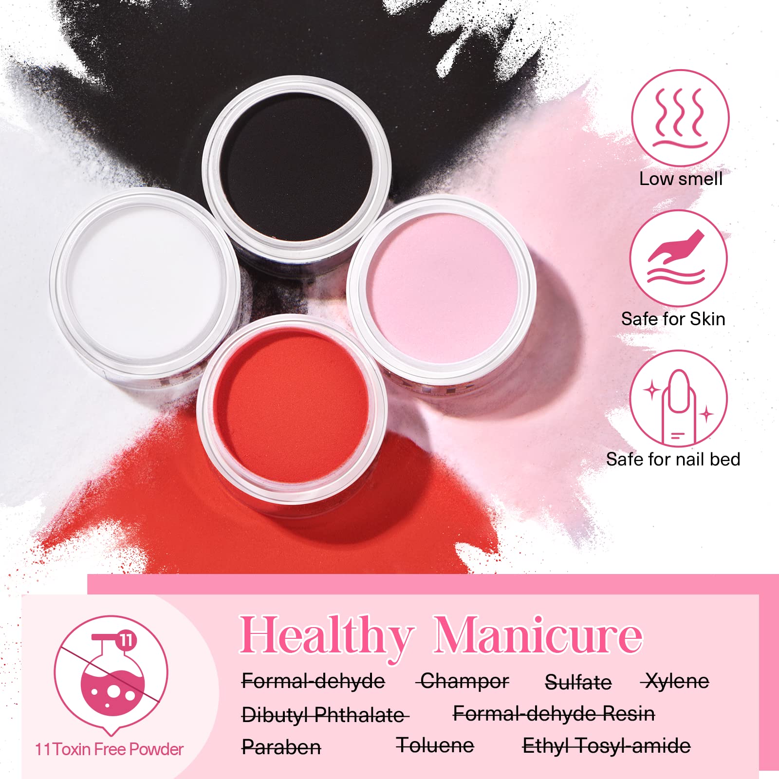 AZUREBEAUTY Dip Nails Powder Starter Kit – 4 Colors, No-UV DIY Manicure System