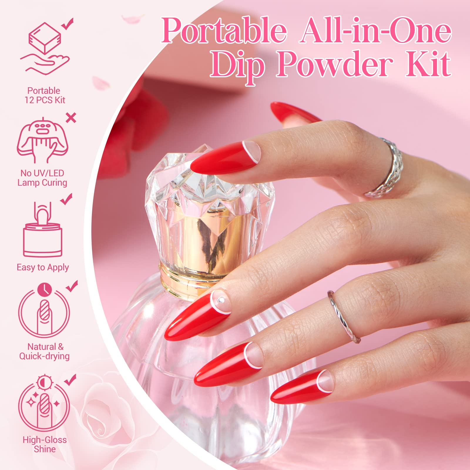 AZUREBEAUTY Dip Nails Powder Starter Kit – 4 Colors, No-UV DIY Manicure System