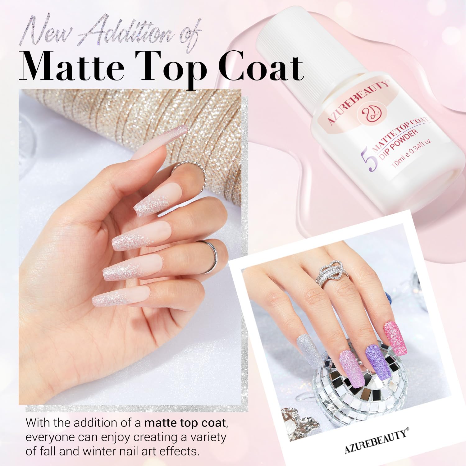 AZUREBEAUTY Dip Nails Powder Starter Kit — 8 Colors, 30 Pcs, No Lamp Needed