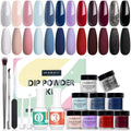 AZUREBEAUTY 19Pcs Dip Powder Nail Kit Starter — 12 Colors, Base/Top Coat & Activator