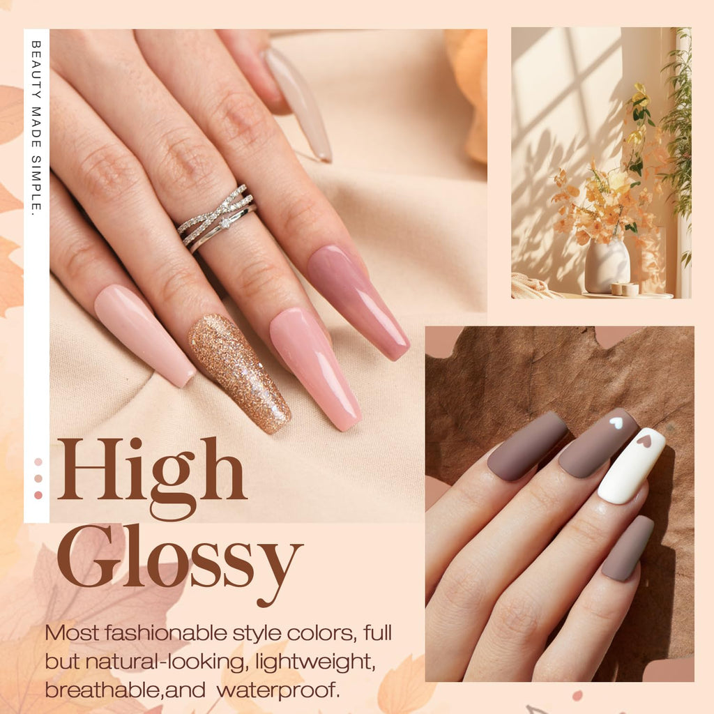 AZUREBEAUTY 30Pcs Dip Powder Nail Kit Starter with 8 Colors, Matte Top Coat, No Lamp Needed