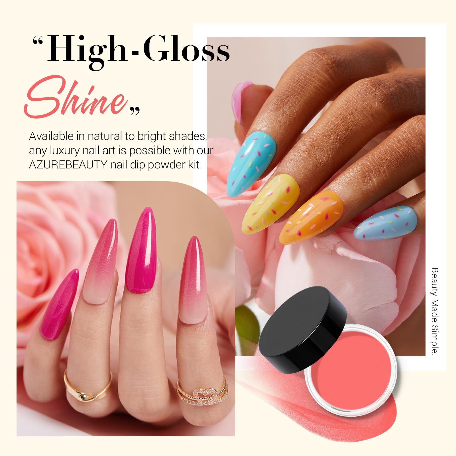 AZUREBEAUTY Dip Powder Nail Kit with Electric Drill – 24 Colors