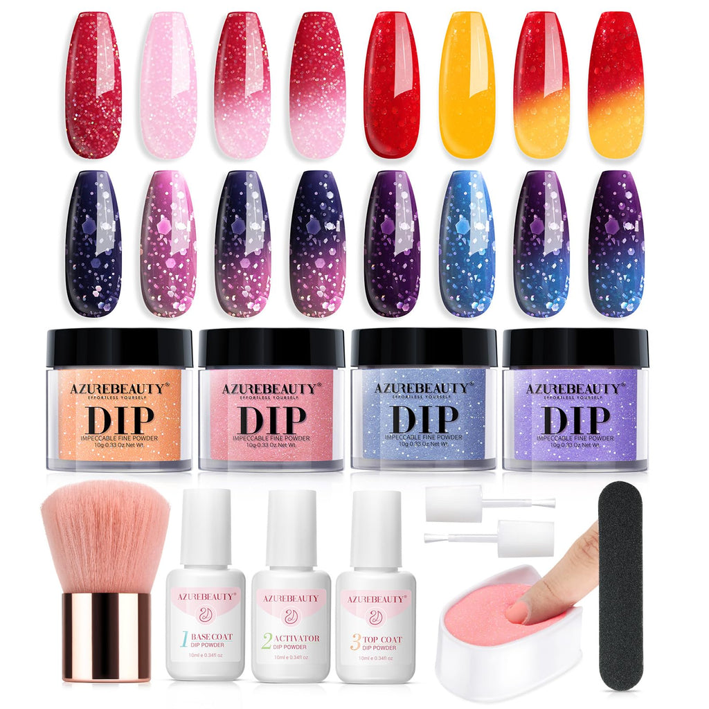 AZUREBEAUTY Dip Powder Nail Kit | Color-Changing Glitter Nails at Home