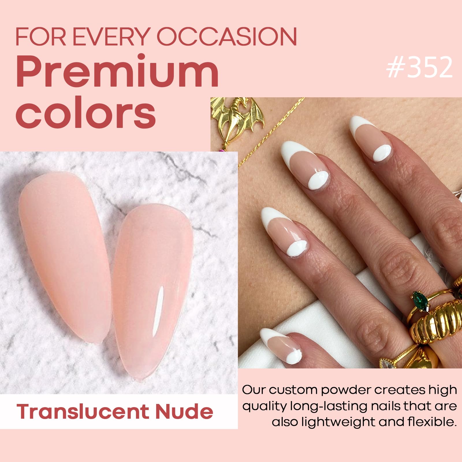AZUREBEAUTY Dip Powder Nail Kit – 8 Colors, Matte Top Coat, No Lamp Needed, DIY Manicure Set