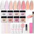 AZUREBEAUTY Dip Powder Nail Kit – 8 Colors, Matte Top Coat, No Lamp Needed, DIY Manicure Set