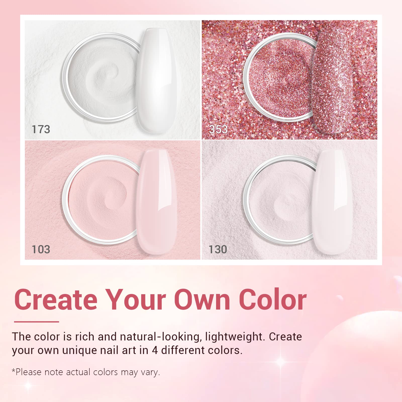 AZUREBEAUTY Dip Powder Nail Kit – 4 Nude & Glitter Hues, No Lamp Needed