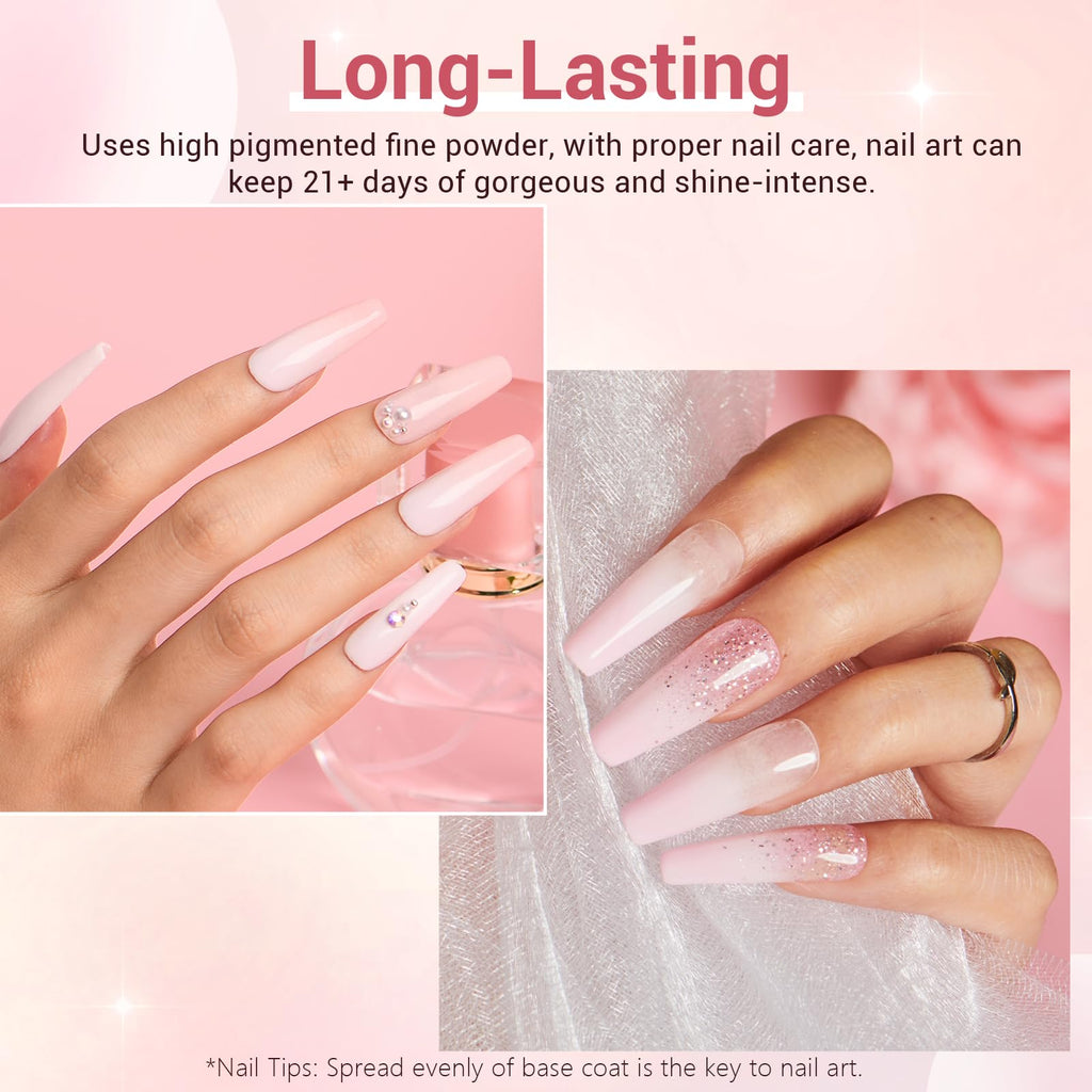 AZUREBEAUTY Dip Powder Nail Kit Starter — 4-Color Glitter & Nude Set with Base, Top & Activator
