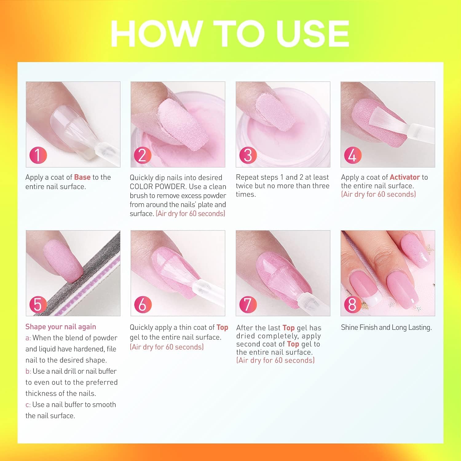 AZUREBEAUTY Dip Nails Starter Kit – Mermaid Colors, No Lamp Needed