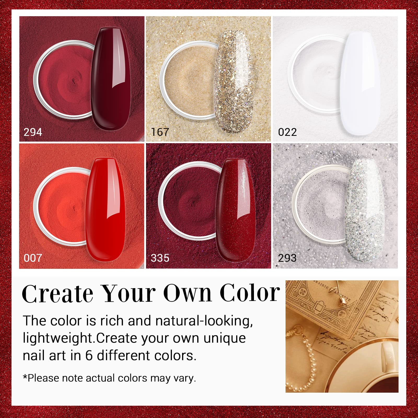 AZUREBEAUTY Dip Powder Nail Set — 6 Colors, No Lamp Needed, Long-Lasting Shine