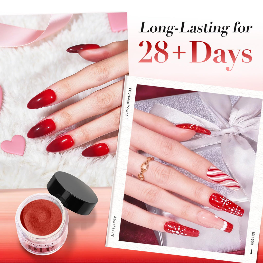 AZUREBEAUTY Dip Powder Nail Set — 6 Colors, No Lamp Needed, Long-Lasting Shine
