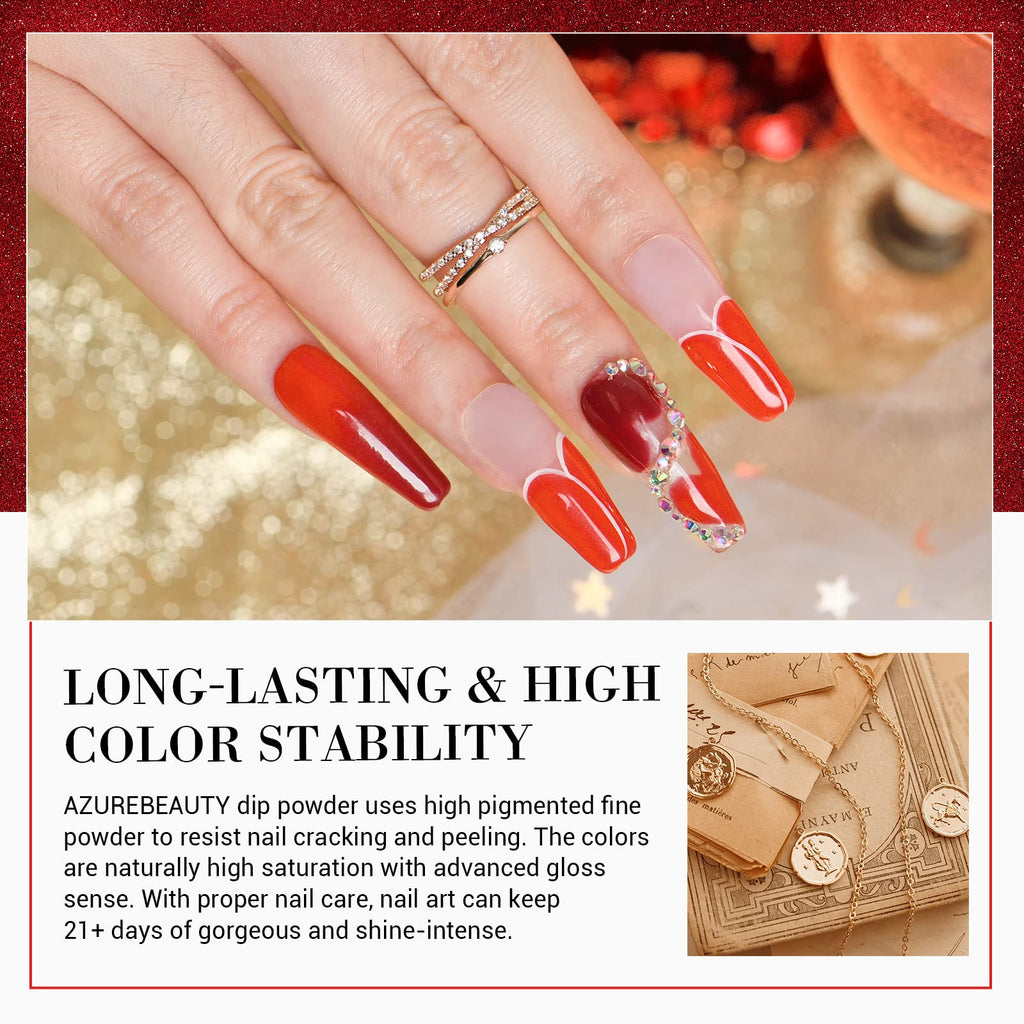 AZUREBEAUTY Dip Powder Nail Set — 6 Colors, No Lamp Needed, Long-Lasting Shine