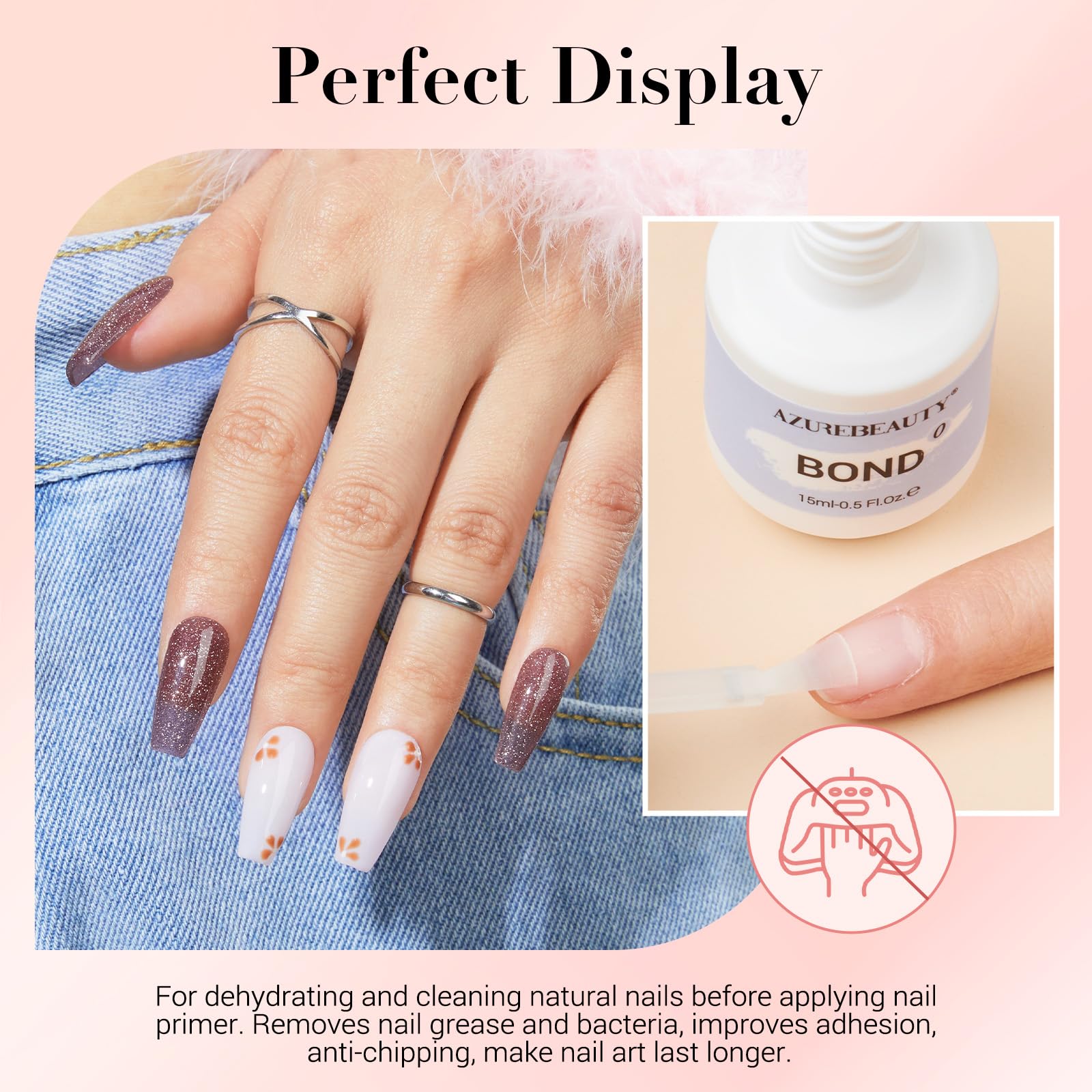 AZUREBEAUTY Dip Powder Liquid Set – Base, Top Coat, Activator, Bond & Cuticle Oil (15ml) – No Lamp Required