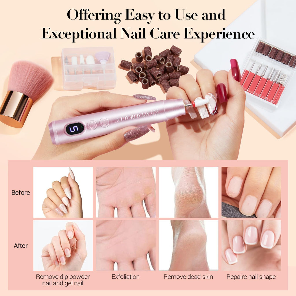 AZUREBEAUTY Dip Powder Nail Kit with Electric Drill — 24 Colors