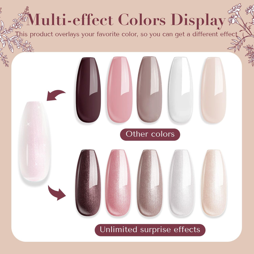 AZUREBEAUTY Nail Polish Set — 4 Colors + Top Coat, Quick-Dry, Natural Finish