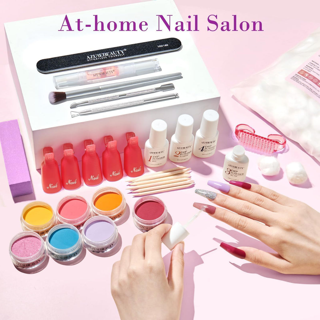 AZUREBEAUTY 170Pcs Dip Powder Nail Kit Starter – 36 Colors, No Lamp Needed