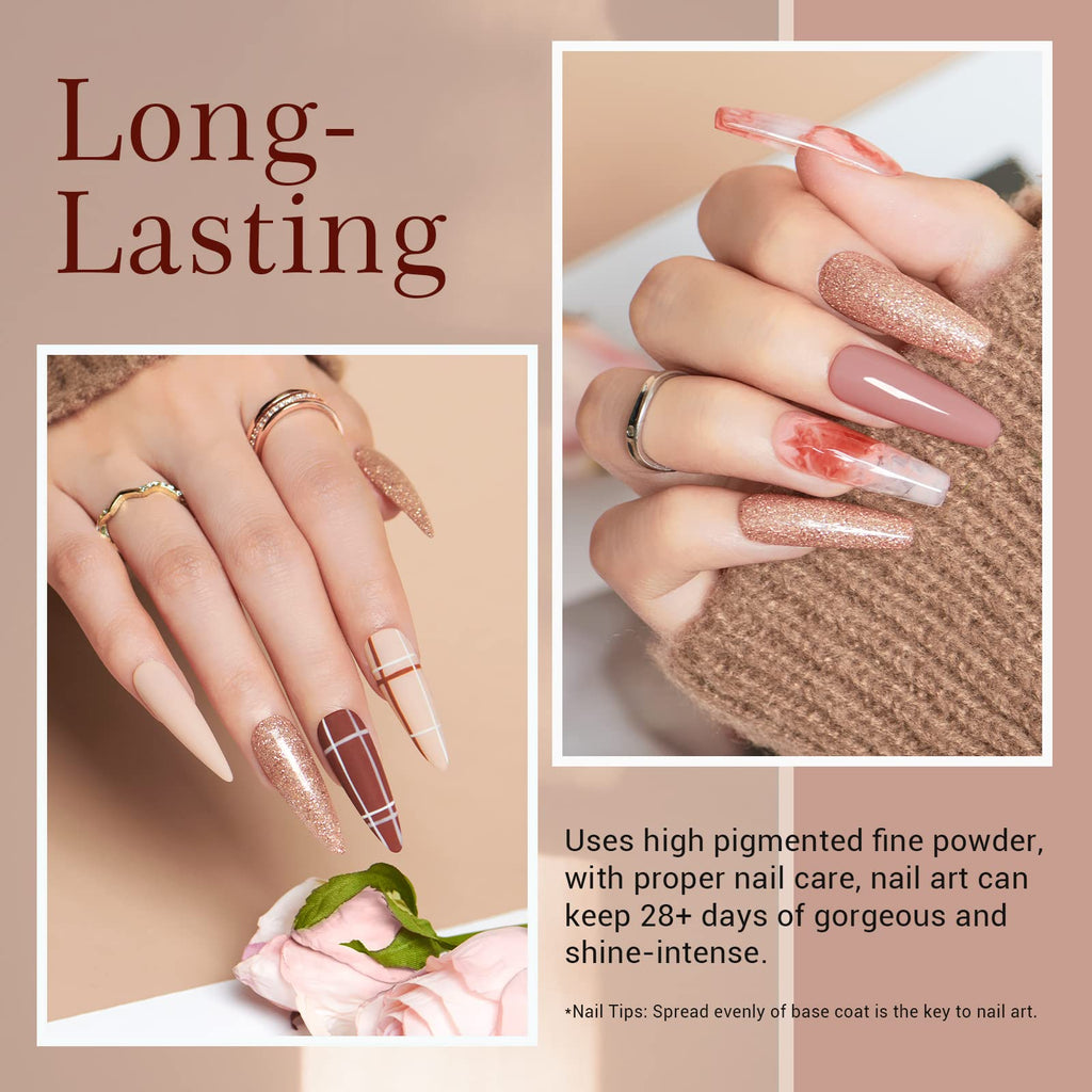 AZUREBEAUTY Dip Powder Nail Kit Starter — 4 Colors, No-Lamp, 12 Pcs with Base/Top Coat & Activator