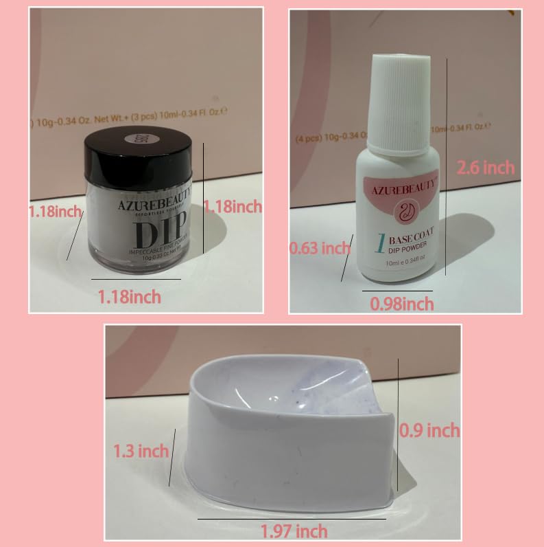 AZUREBEAUTY Dip Powder Nail Kit – 4 Nude & Glitter Hues, No Lamp Needed