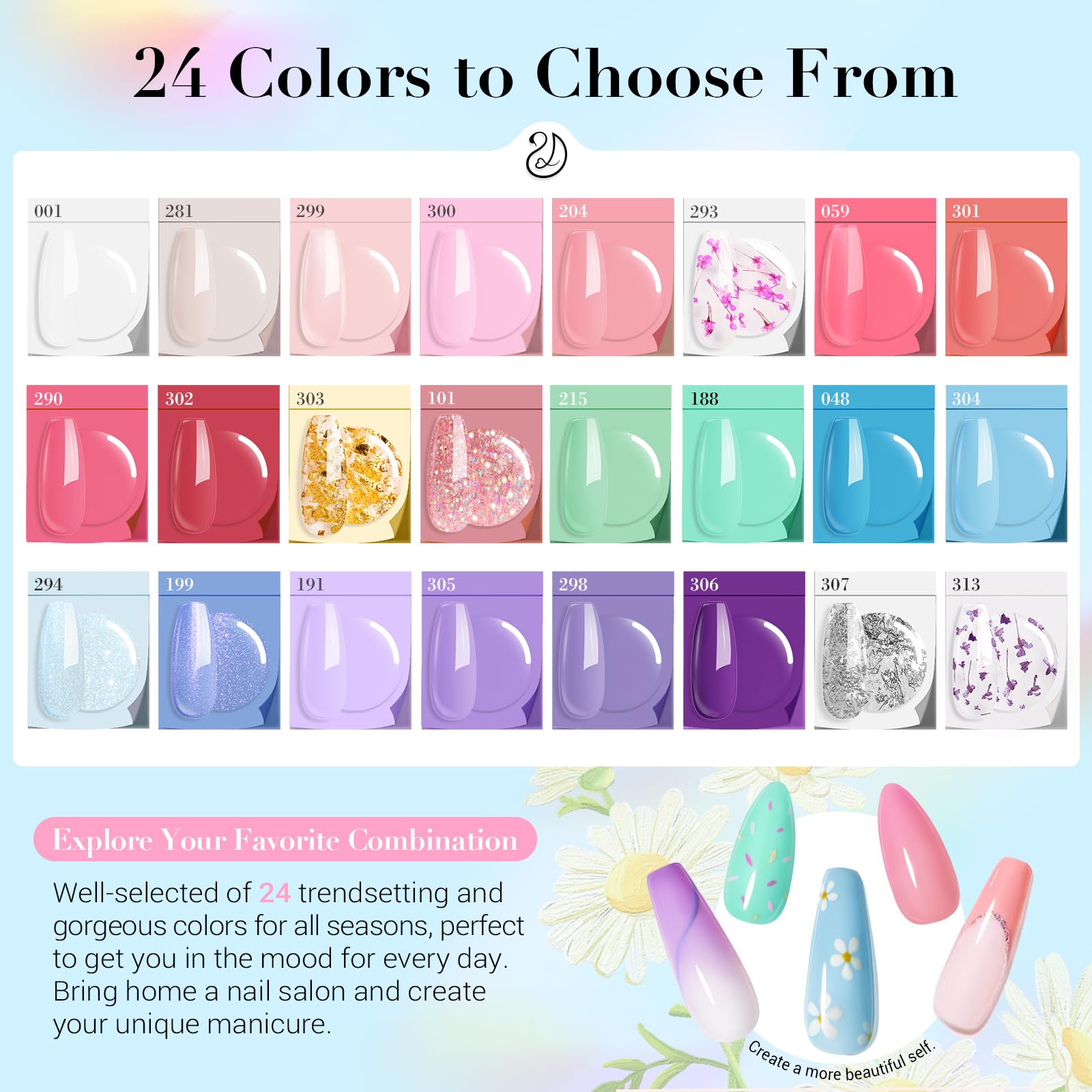 AZUREBEAUTY Dip Powder Nail Kit with Electric Drill – 24 Macaron Colors