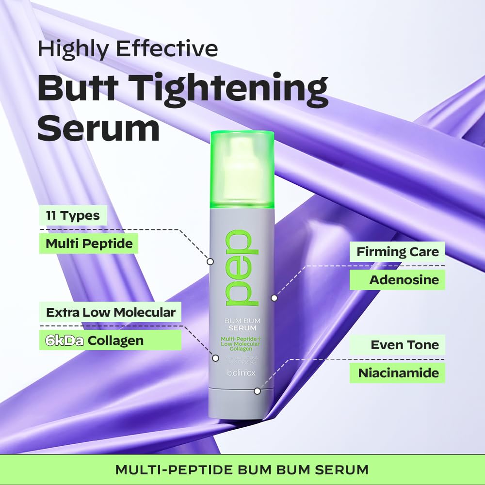 b.clinicx Multi Peptide Butt Firming Serum - Body Tightening Cream with 11 Peptides & 6kDa Collagen - Korean Skincare 5.0 fl oz
