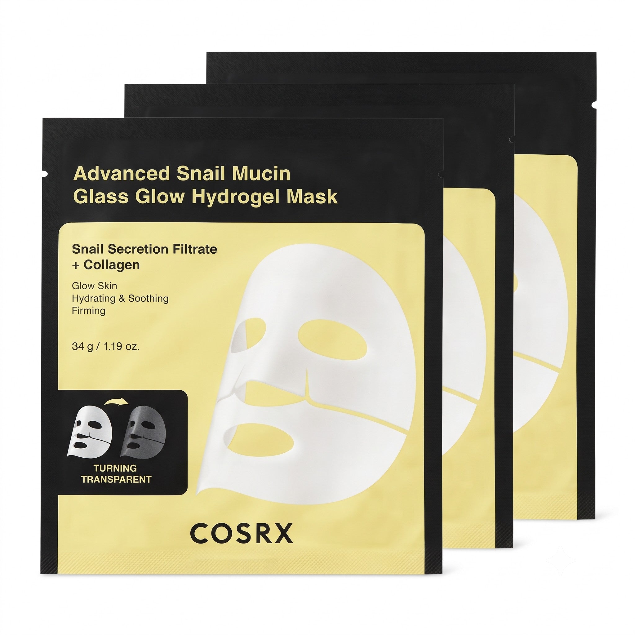 COSRX قناع هيدروجيل متطور بخلاصة حلزون ميوسين لـ 3 ورقات