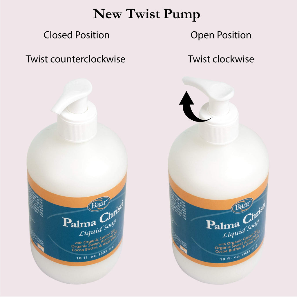Baar Palma Christi Liquid Soap – Pack of 2, 18 oz Each | Moisturizing Cleanser with Castor Oil & Vitamin E