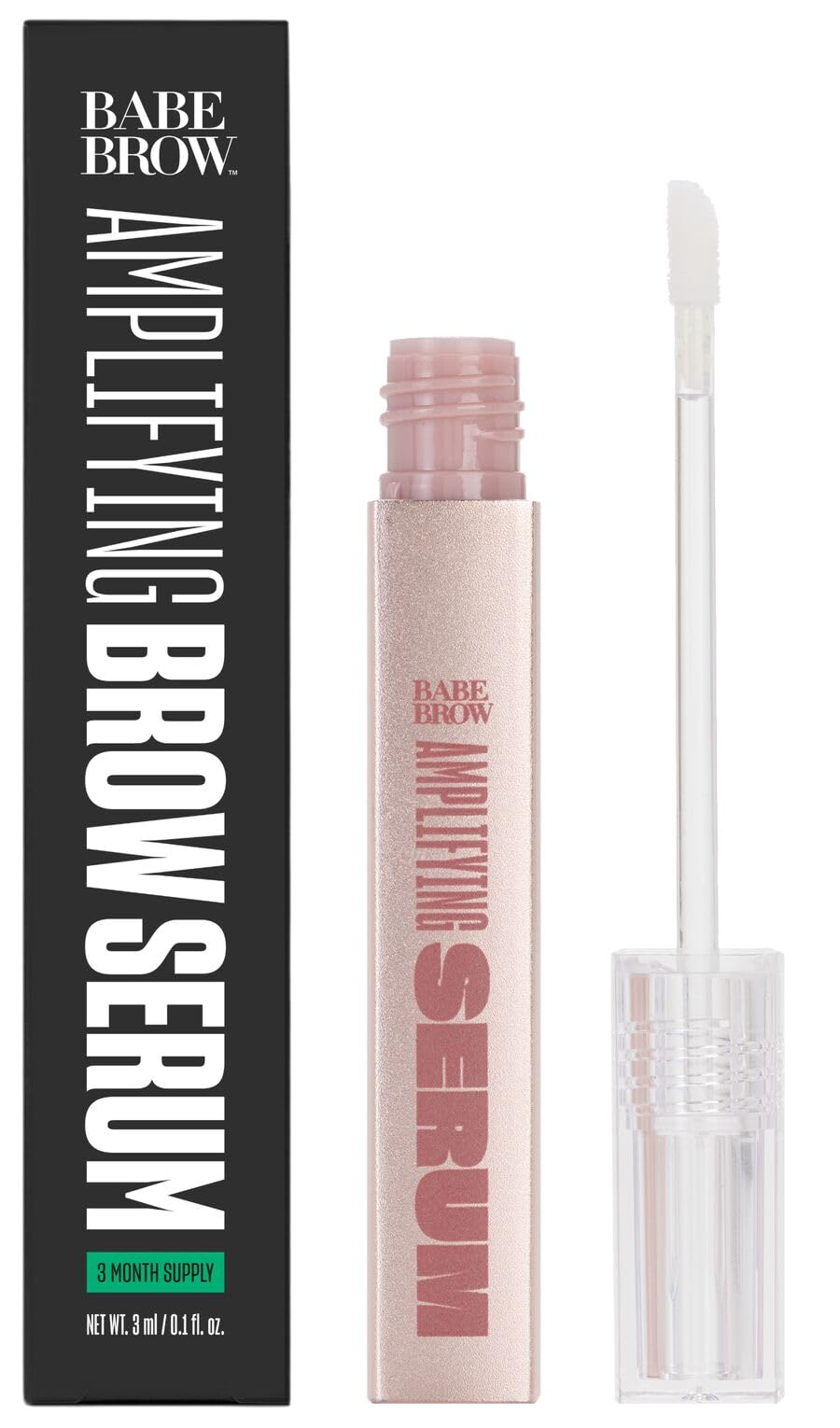 Babe Original Brow Serum for Thicker-Looking Brows | Peptides, Castor Oil & Biotin | 3mL